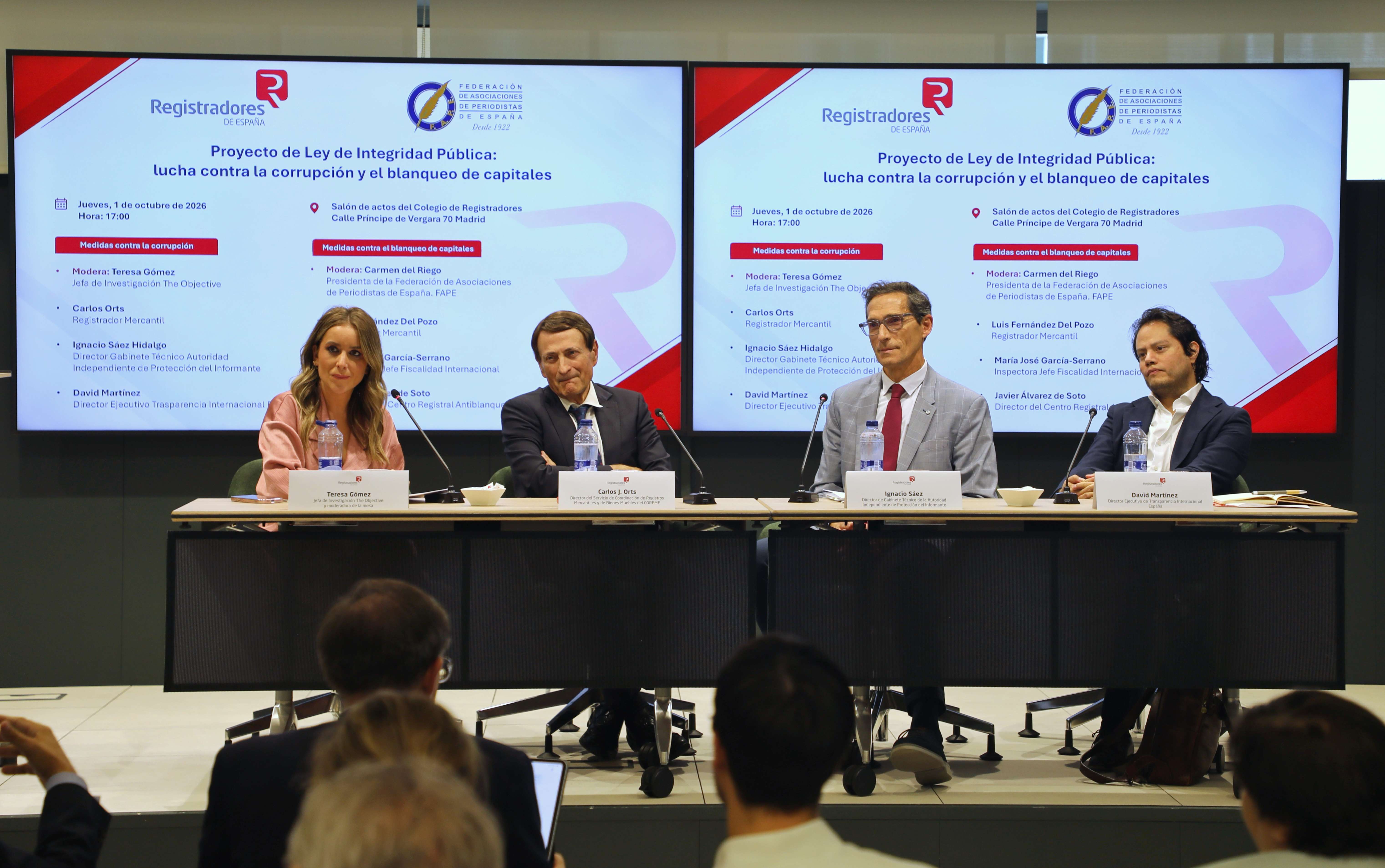 El Colegio de Registradores y la FAPE analizan las medidas contra la corrupción y el blanqueo del Proyecto de Ley de Integridad Pública
